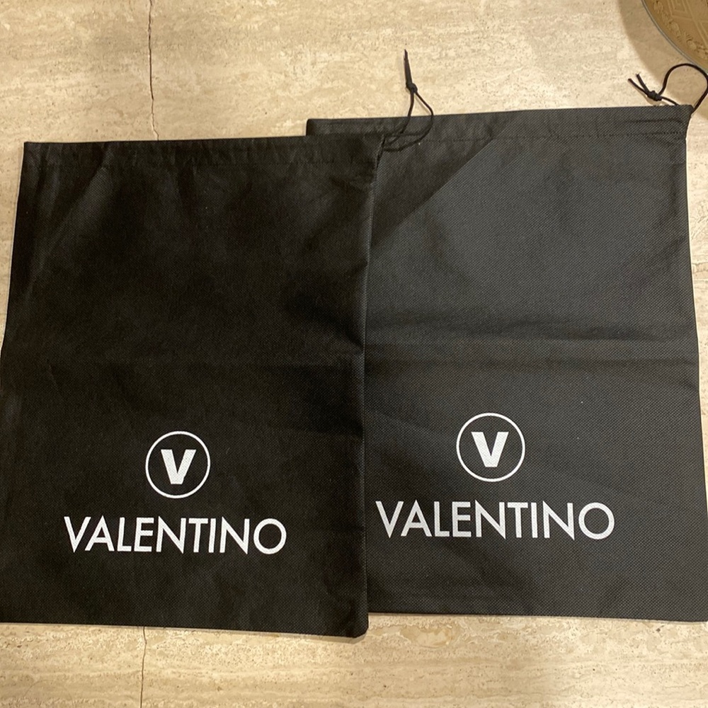 2 total Valentino black drawstring dust bags sleeper protection shoe 👟 purse